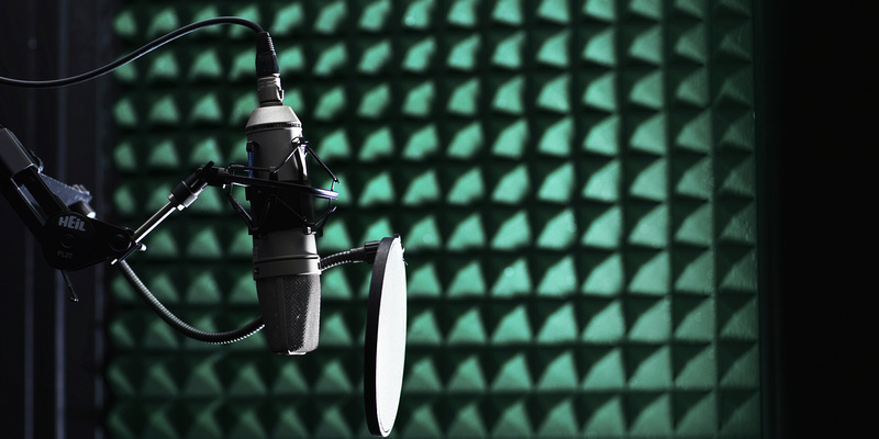 microphone in sound booth