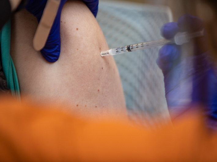 vaccine given in arm.